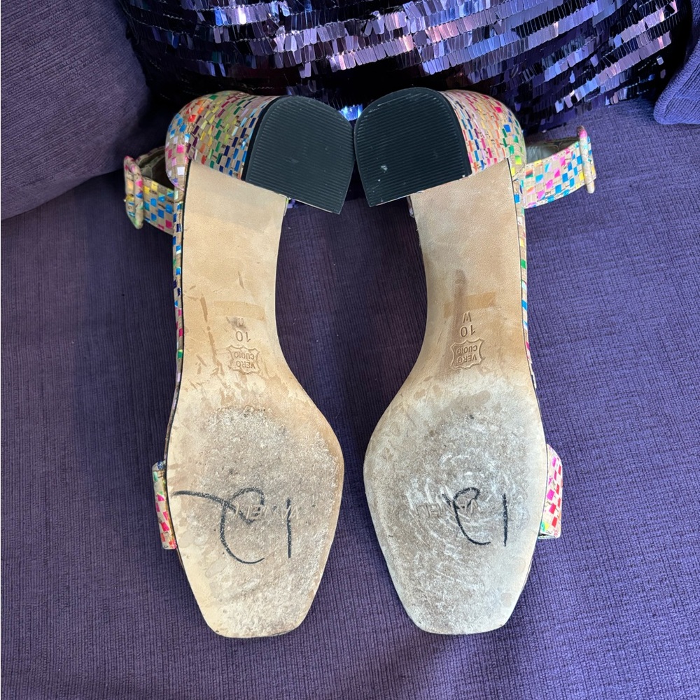 Vaneli‎ Women's Multicolor Heeled Sandals 3.5” Block Heal Cork Finish Size 10W - Picture 7 of 11